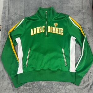 Vintage Y2K Abercrombie Fitch Striped Quarter Zip Athletic Track Jacket Men XL